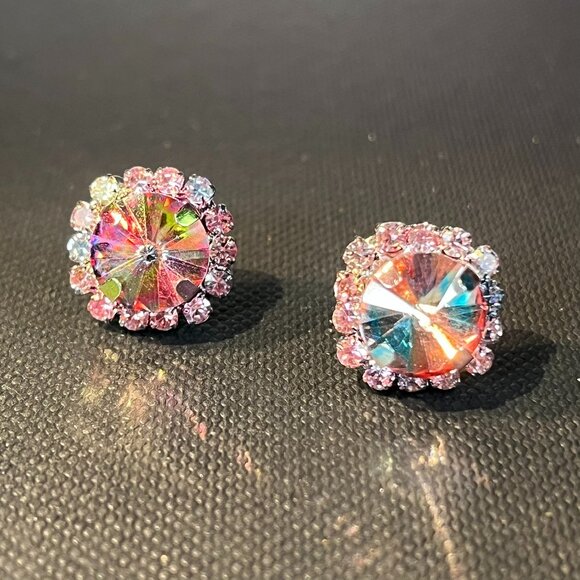 Choker Necklace Earrings Jewelry Set Zirconia Spark Multi color with Gift Box - Picture 5 of 7